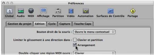 APPLE LOGIC EXPRESS 8 - Limitation des mouvements des régions - 1