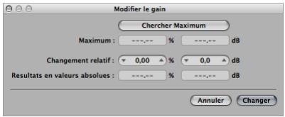 APPLE LOGIC EXPRESS 8 - Pour augmenter ou diminuer d'une certaine valeur le niveau de la sélection d'un fichier audio (ou d'une zone) : - 1
