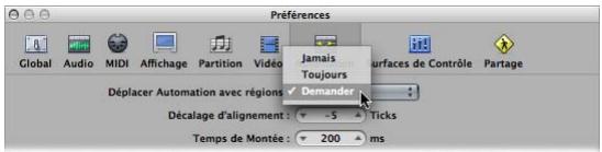 APPLE LOGIC EXPRESS 8 - Pour déplacer ou copier des données d'automatisation : - 1