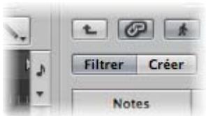 APPLE LOGIC EXPRESS 8 - Pour filtrer l'affichage des événements : - 1
