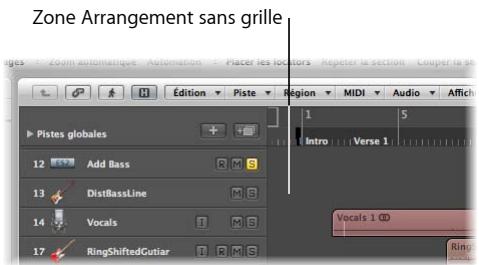 APPLE LOGIC EXPRESS 8 - Pour afficher la grille de la zone arrangement : - 2