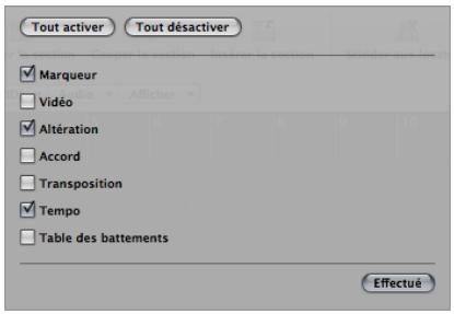 APPLE LOGIC EXPRESS 8 - Pour masquer ou afficher des pistes globales particulières : - 1