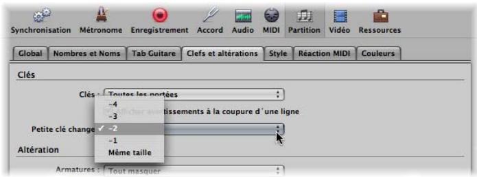 APPLE LOGIC EXPRESS 8 - Pour changer la taille des clés modifiées : - 1