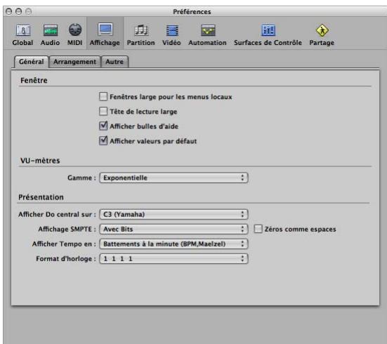 APPLE LOGIC EXPRESS 8 - Préférences générales - 1
