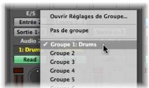 APPLE LOGIC EXPRESS 8 - Pour assigner un canal à un groupe : - 1