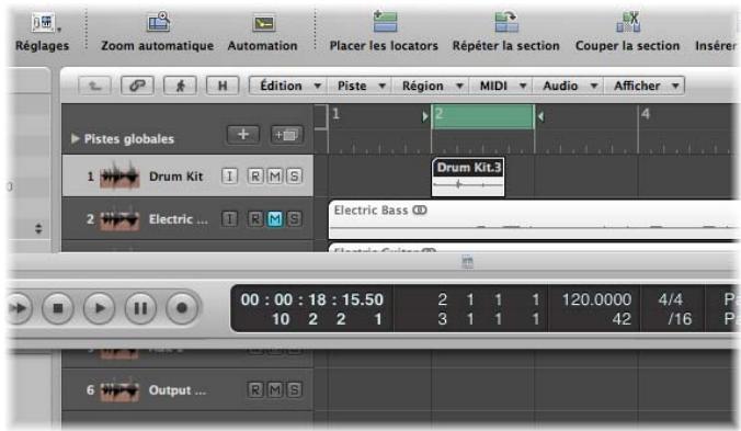 APPLE LOGIC EXPRESS 8 - Réglage du tempo d'un projet afin de l'adapter à une région audio - 1