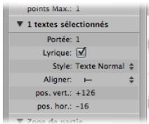 APPLE LOGIC EXPRESS 8 - Définition de paramètres pour des objets texte - 1