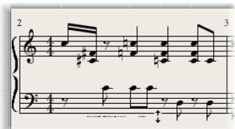 APPLE LOGIC EXPRESS 8 - Pour relier par des ligatures des notes n'appartenant pas à la même portée : - 1