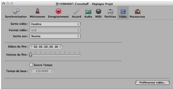 APPLE LOGIC EXPRESS 8 - Réglages de projet vidéo - 1