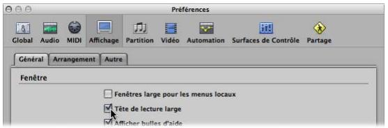 APPLE LOGIC EXPRESS 8 - Pour ajuster l'écran de tête de lecture : - 1