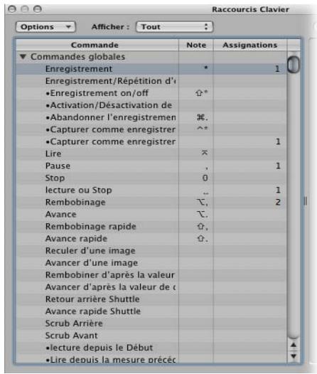 APPLE LOGIC EXPRESS 8 - Impression d'une liste de raccourcis clavier - 1