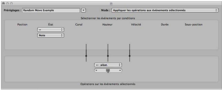 APPLE LOGIC EXPRESS 8 - Pour modifier la hauteur tonale des événements de note MIDI de manière aléatoire : - 1