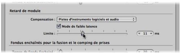 APPLE LOGIC EXPRESS 8 - Pour régler le retard maximum permitted dans le mode de temps de latence faible : - 1