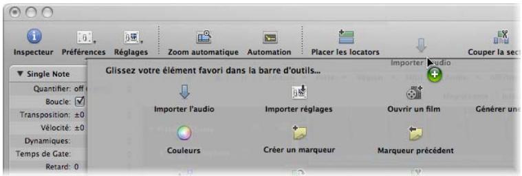 APPLE LOGIC EXPRESS 8 - Pour ajouter un bouton à la barre d'outils logic express : - 2