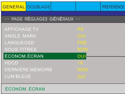 PEEKTON PK 6749 - Page REGLAGES generaux-suite) - 5