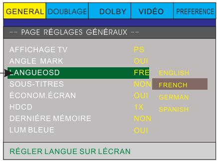 PEEKTON PK 6749 - Page REGLAGES generaux-suite) - 2