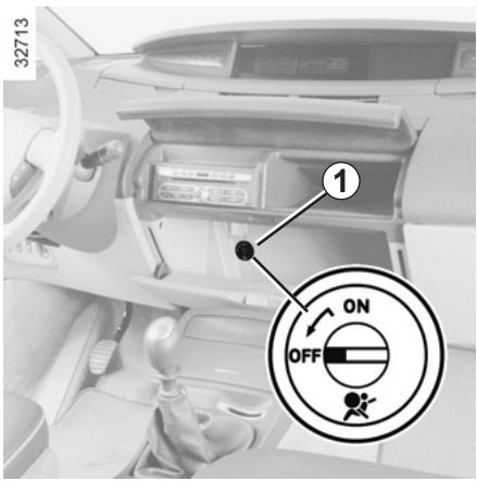 RENAULT ESPACE 4 2010 - SÉCURITÉ ENFANTS : désactivation, activation airbag passager avant (1/3) - 1