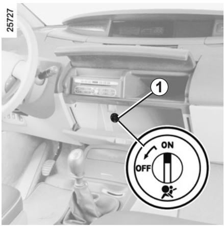 RENAULT ESPACE 4 2010 - SÉCURITÉ ENFANTS : désactivation, activation airbag passager avant (3/3) - 1