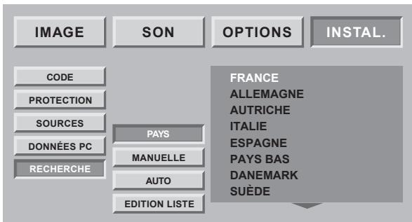 SAGEM HD-D45 G4 T ET HD-D50 G4 T - Choix du pays - 1