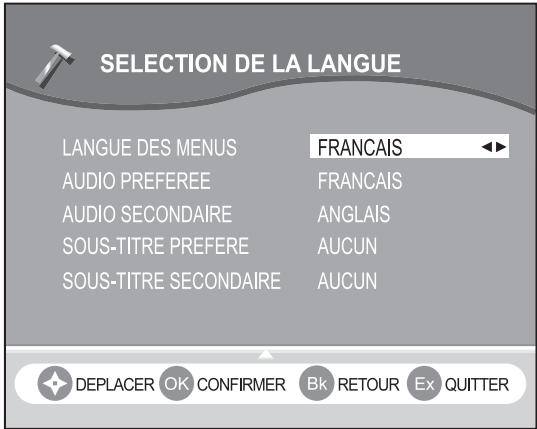 SAGEM HD-D45 G4 T ET HD-D50 G4 T - Sélection de la langue - 3