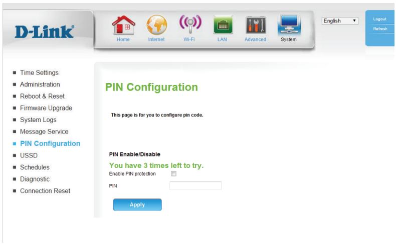 D-LINK DWR-953 - Configuration du code PIN - 1