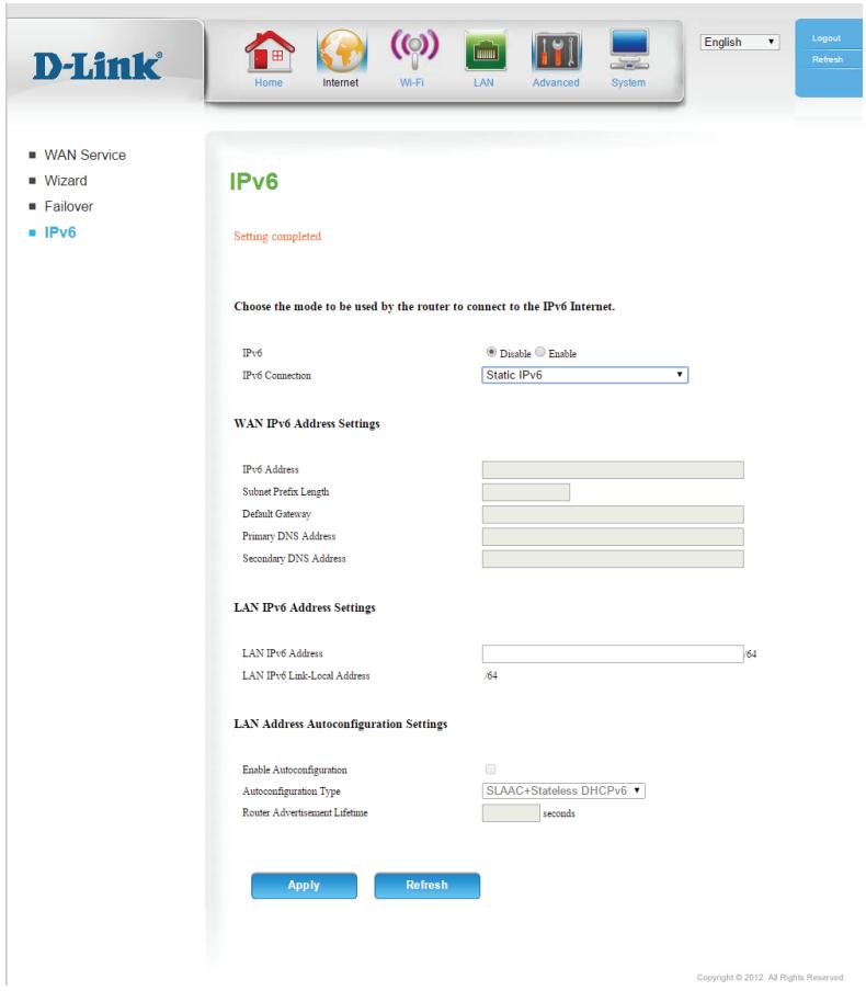 D-LINK DWR-953 - IPV6 statique - 1