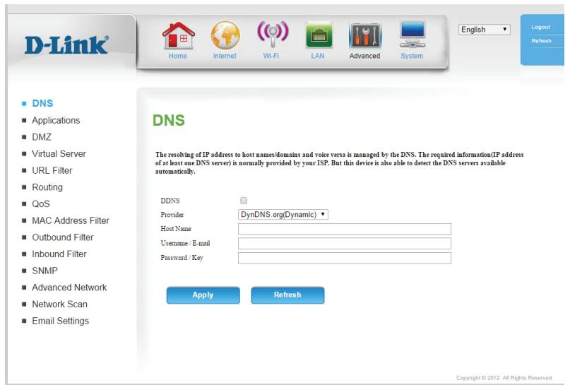 D-LINK DWR-953 - Avancé DNS - 1