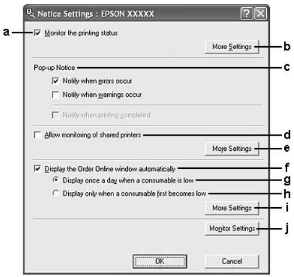 EPSON M2000 - Paramètres avertissement - 1