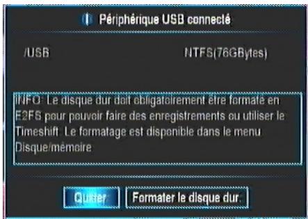 CGV E-SAT HD-W - Brancher un disque dur USB - 1