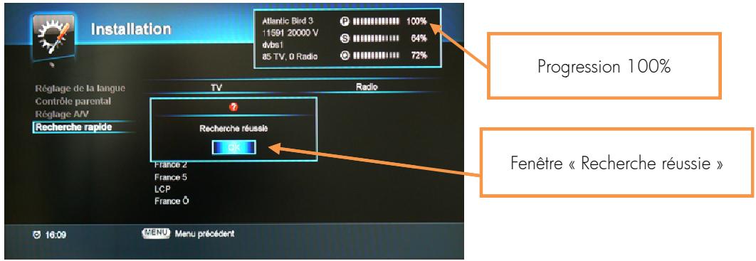 CGV E-SAT HD-W - Lancer la recherche des chaînes : - 1
