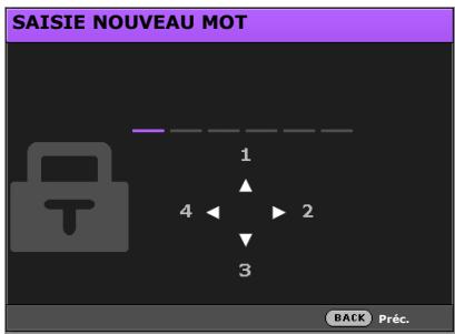 BENQ W1110 - Définition d'un mot de passe - 1