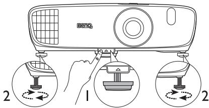 BENQ W1110 - Ajustement de l'angle de projection - 1