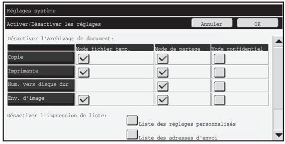 SHARP MX-FR10U - ■ Désactiver l'archivage de documents - 1