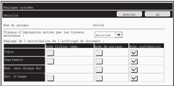 SHARP MX-FR10U - Ecran d'enregistrement du groupe d'autorité - 1