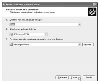 SHARP MX-M202D - Spécifiez un nom de groupe, un format et un dossier d'enregistrement de l'image et cliquez sur le bouton "suivant". - 1