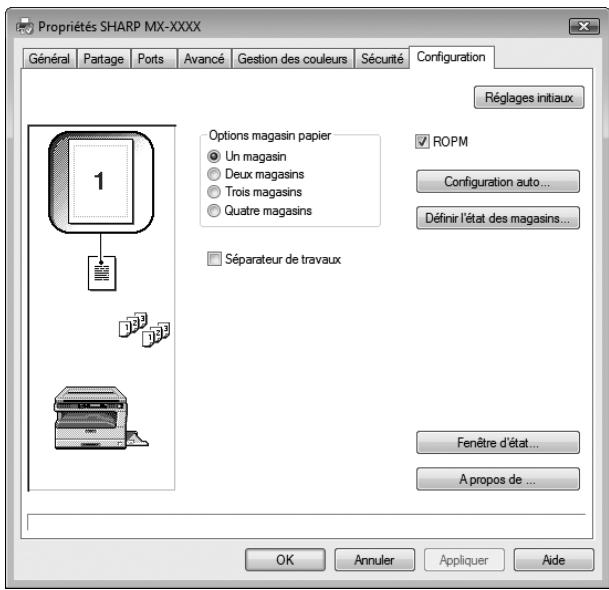 SHARP MX-M202D - Cliquez sur l'icône "SHARP mx-xxxx" et sélectionnez "propriétés" depuis le menu "organiser". - 1