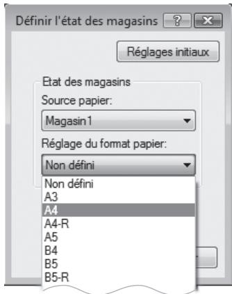 SHARP MX-M202D - Cliquez sur "définir l'état des magasins" et sélectionnez le format de papier chargé dans chaque magasin. - 1