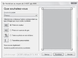 SHARP MX-M202D - Sélectionnez l'alimentation papier et le type d'image, puis cliquez sur le bouton "prévisualiser". - 1