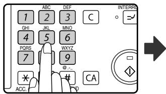 SHARP MX-M202D - Utilisez les touches du pavé numérique pour entrainer le mot de passe administrateur à cinq chiffres. - 1