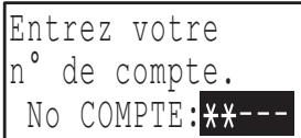 SHARP MX-M202D - Entrez votre numéro de compte (5 chiffres) à l'aide des touches numérotées. - 2