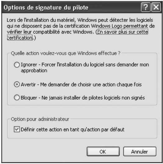 SHARP MX-M202D - Sélectionnez "quelle action voulez-vous que windows effectue ?" ("vérification des signatures de fichiers" sous windows 2000). - 1