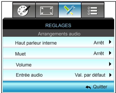 OPTOMA W319USTI - REGLAGES | Arrangements audio - 1
