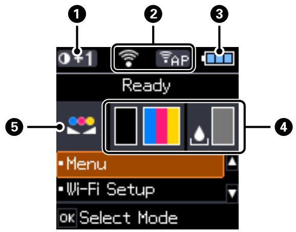 EPSON WF-100W - Guide de l'écran LCD - 1