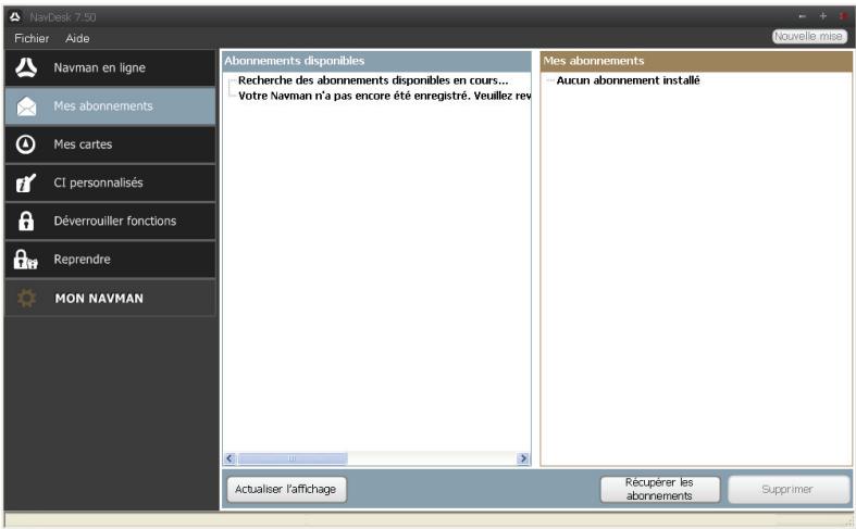 NAVMAN F610 - Certaines options du menu navdesk ne sont disponibles que sur certains modèles navman. - 2