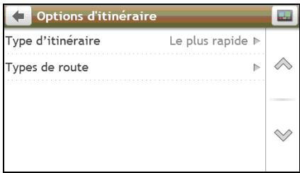 NAVMAN F610 - Options d'itinéraire - 1
