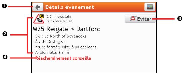 NAVMAN F610 - Comment faire pour visualiser les détails du traffic ? - 1
