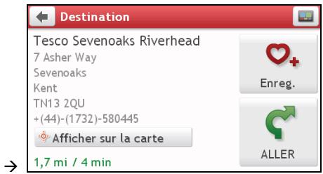 NAVMAN F610 - Comment naviguer vers un lieu récent ? - 3