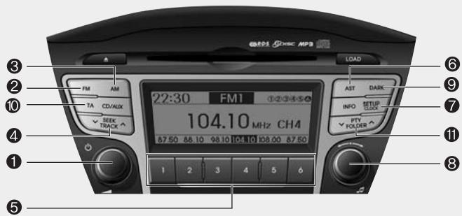 HYUNDAI IX35 - RADIO, Parametrage, volume, reglage AUDIO (europe_rds) - 2