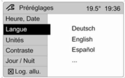 OPEL CORSA - Réglage de la langue - 1