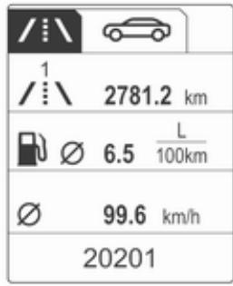 OPEL INSIGNIA - Menu informations trajet/carburant sur l'affichage de niveau supérieur-combi - 1